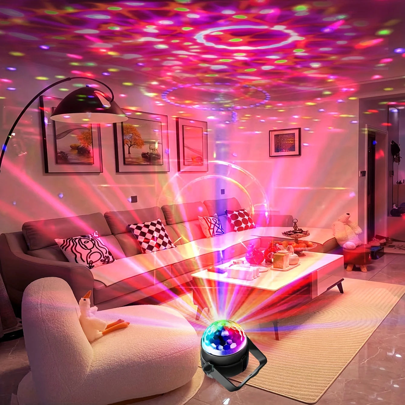 Luz LED Estroboscópica RGB con Control Remoto para Fiestas