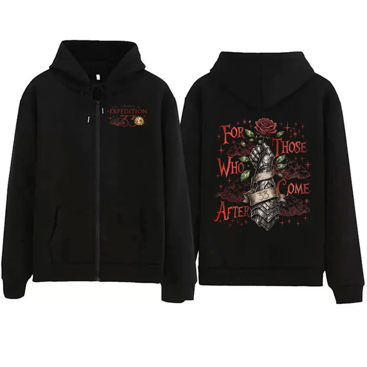 Sudadera Clair Obscur Expedition 33 con Cremallera, Vintage, Unisex
