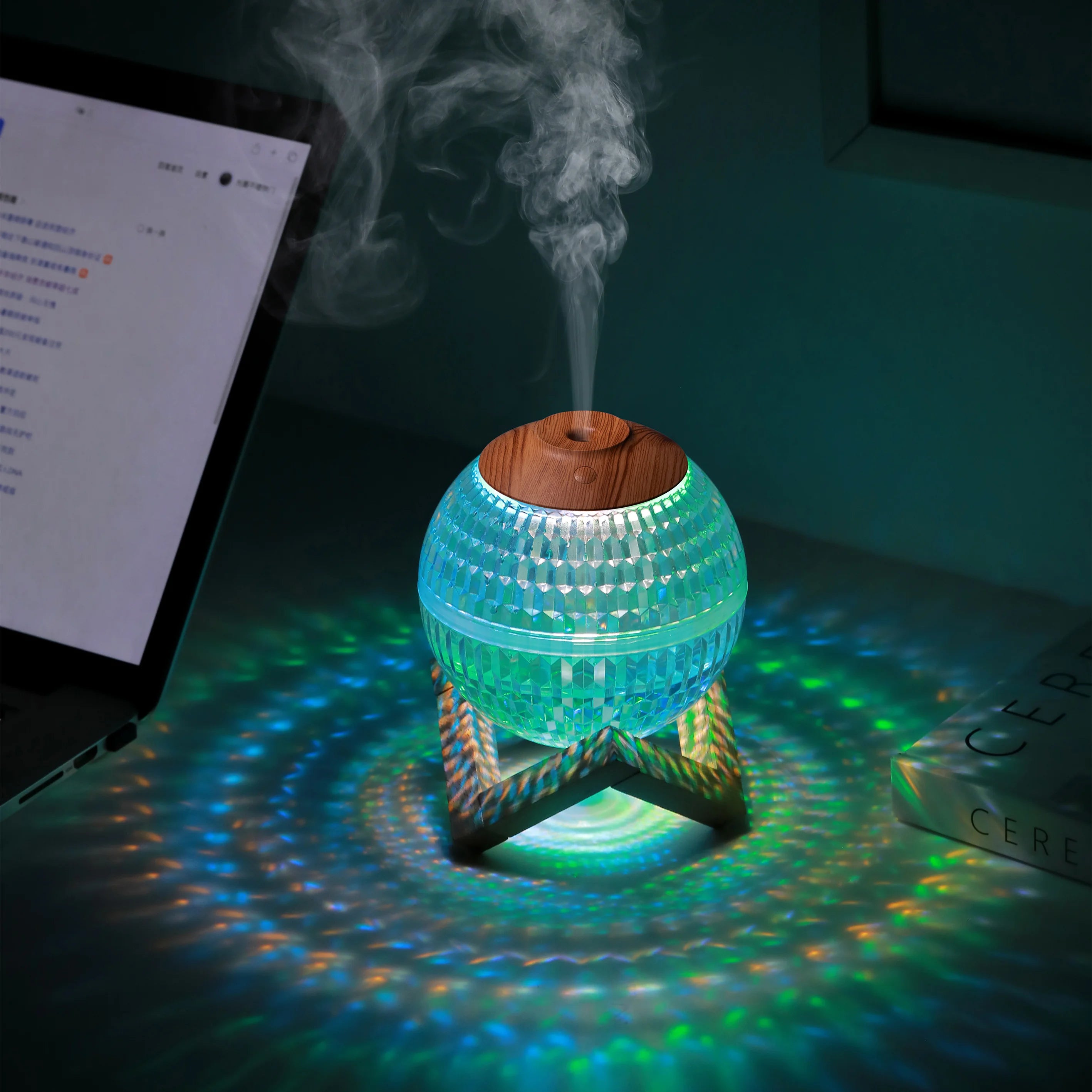 Humidificador Bola de Cristal con Luz Nocturna