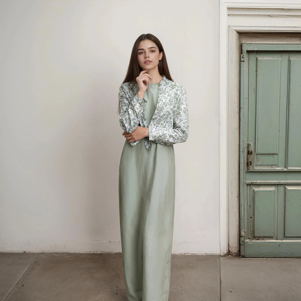 Otoño Invierno Casual mujer Camisa de lino de algodón estampado de moda vestido largo conjunto con blusa de bolsillo elegante señora calle conjunto de 2 piezas