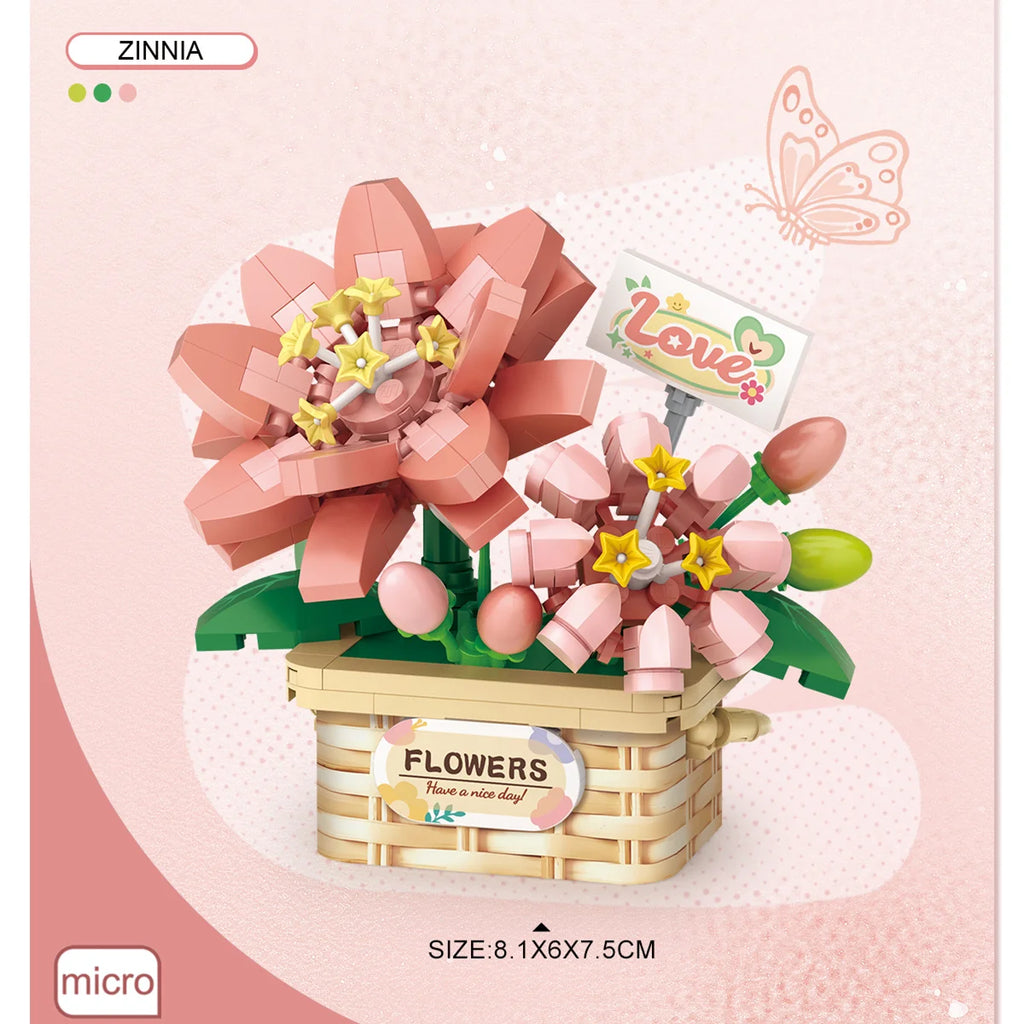 Set de Juguetes de Bloques de Construcción LOZ, Juego de Flores en Maceta, Modelo de Adorno Floral de Simulación para Escritorio, Juguete de Ensamblaje, Regalo Navideño para Niñas