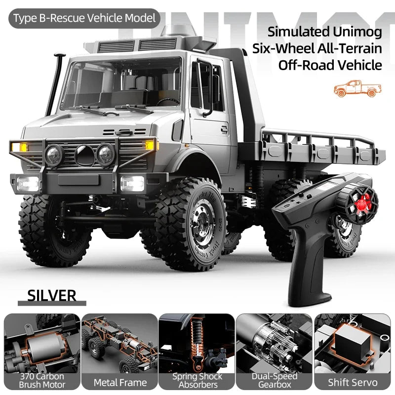 C8823 6WD RC coche 1/18 todoterreno vehículo de Control remoto 2,4G alta velocidad escalada transporte rescate oruga modelo juguetes para niños