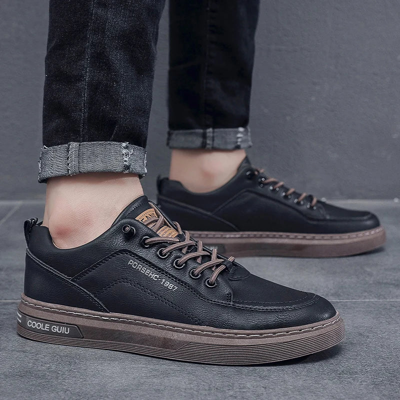 Zapatos de cuero para hombre, zapatos de Cricket cómodos e informales, zapatillas de deporte de moda para hombre, zapatos de conducción ligeros