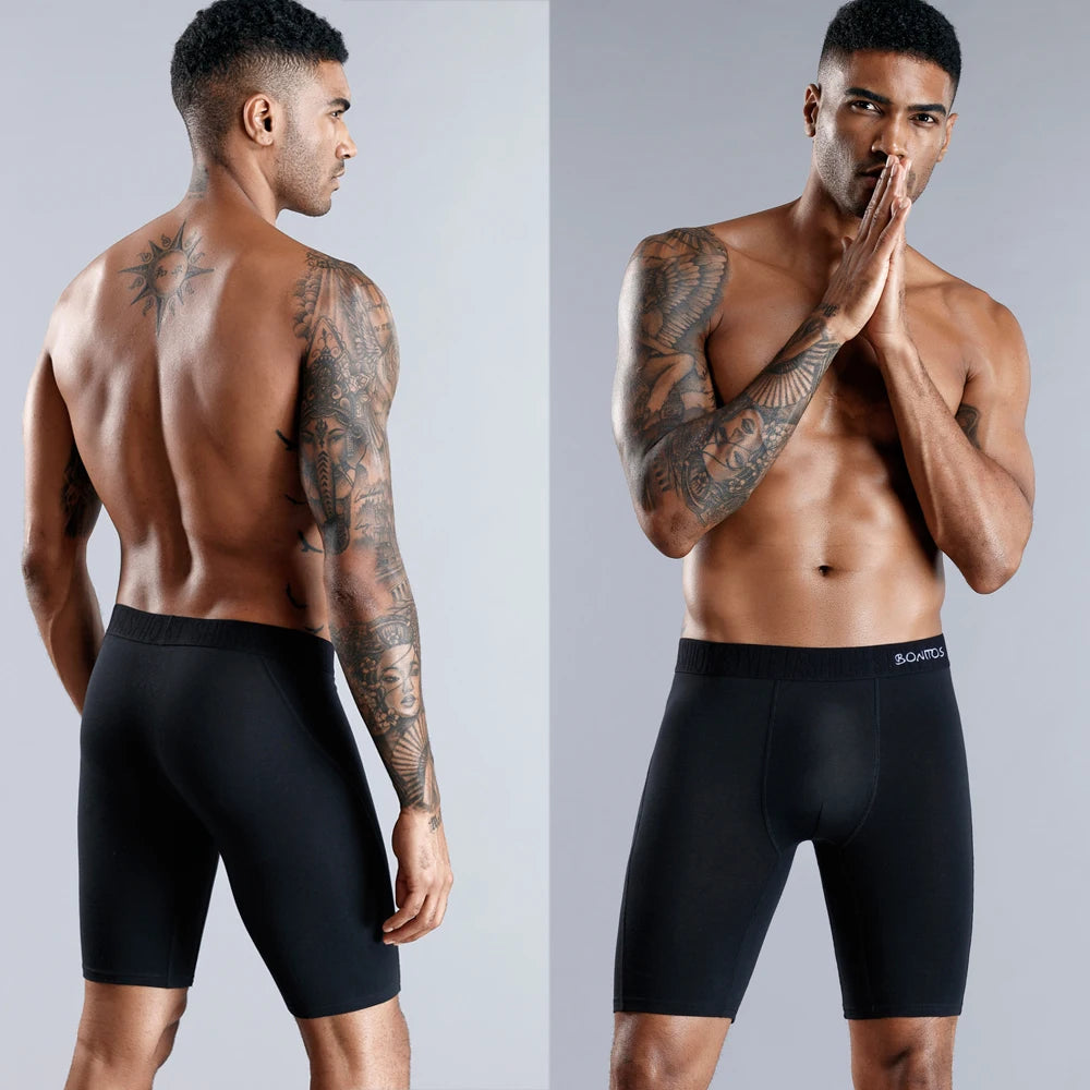 3 uds Boxers largos para hombre, lotes de ropa interior para hombre, calzoncillos de algodón para hombre, Boxershorts familiares, Boxer, pantalones cortos sexis para hombre Calecon
