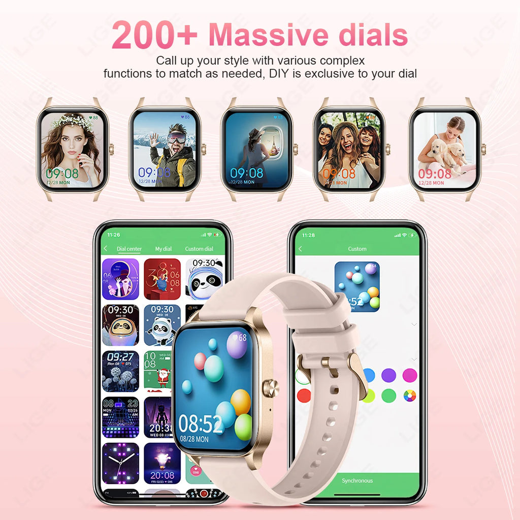 LIGE Reloj Inteligente Mujer HD 1.85 Bluetooth