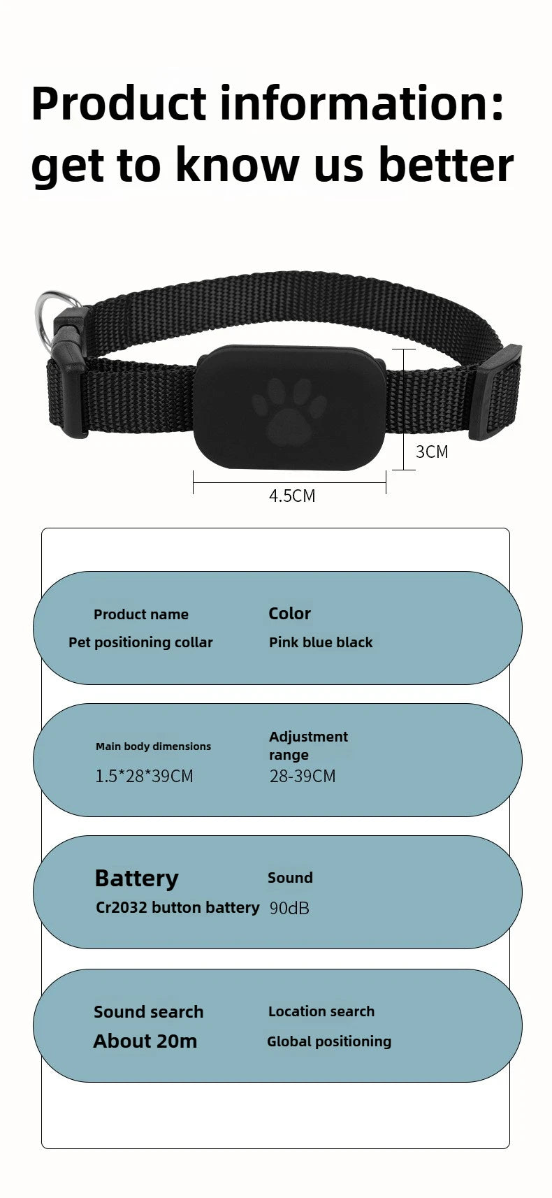 Rastreador GPS para Mascotas a Distancia, Impermeable, Seguimiento en Tiempo Real, Alerta de Movimiento, Collar Antipérdida para Perros y Gatos, Localizador Global para Apple Find APP