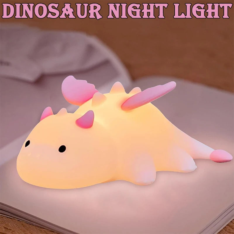 Luz Nocturna Dragón Silicona 7 Colores con Temporizador