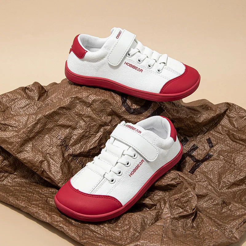 HOBIBEAR, zapatos descalzos para niños, punta ancha, zapatillas minimalistas para caminar con caída cero, zapatos casuales cómodos de cuero Artificial