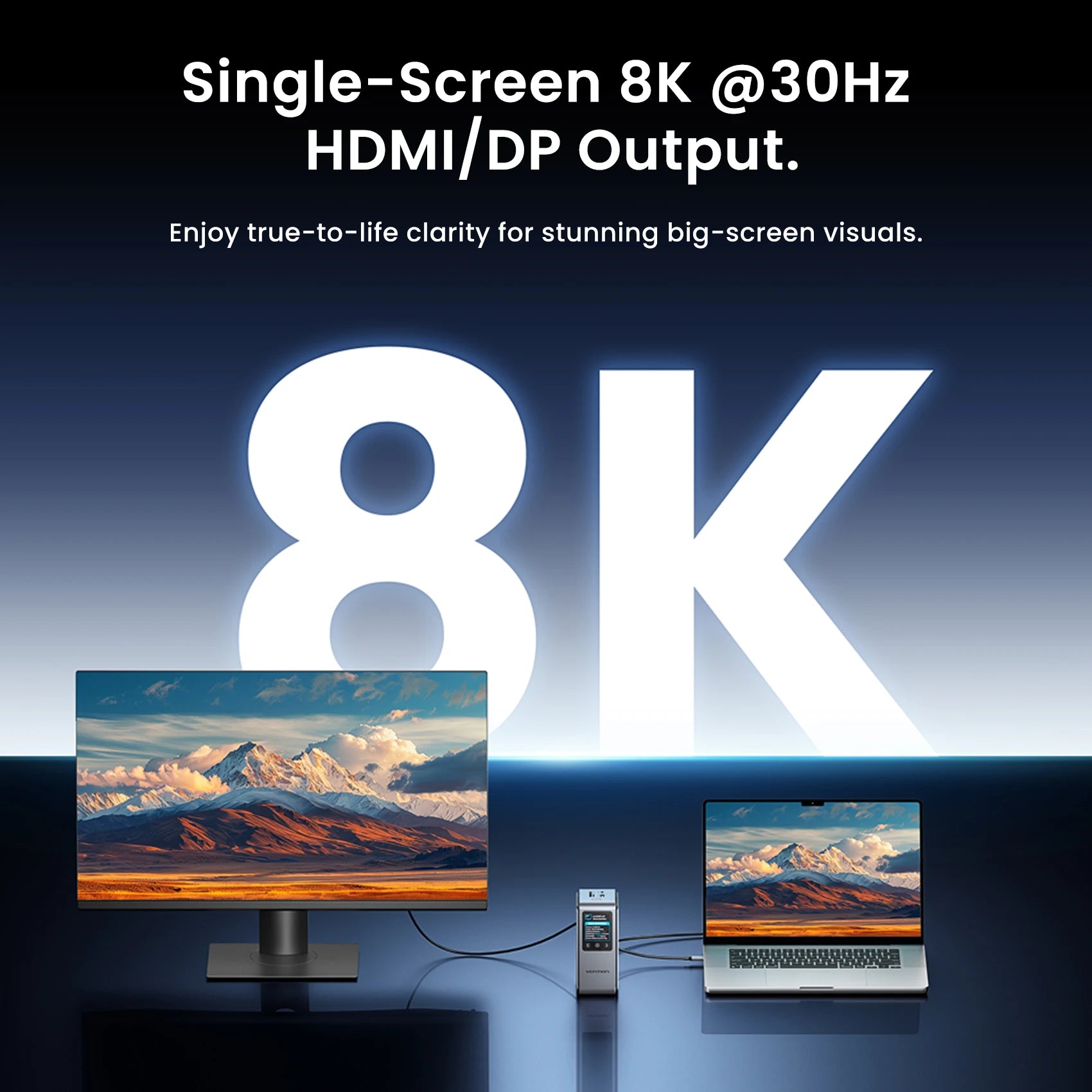 Vention Estación de Conexión USB C 13 en 1 8K@30Hz MST, Pantalla Inteligente, Adaptador USB 3.2 10Gbps para Windows, MacBook Pro, HP, Laptop Dell
