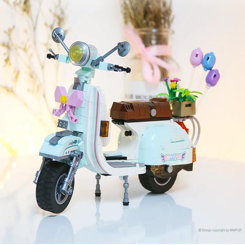 Bloques de Construcción LOZ-1117, Motocicleta Eléctrica Urbana, Modelo MOC para Armar, Decoración de Escritorio, Regalo Coleccionable para Adultos, Cumpleaños, Festividades