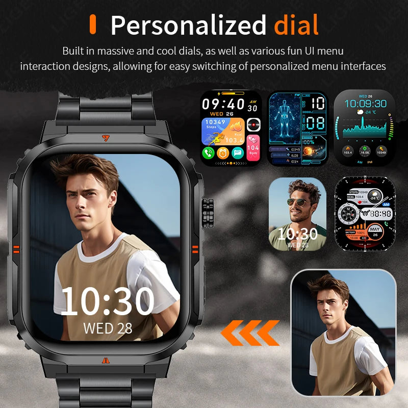 LIGE Reloj Inteligente Linterna LED Militar