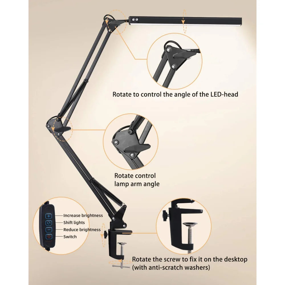Lámpara de Escritorio LED con Brazo Oscilante 10W