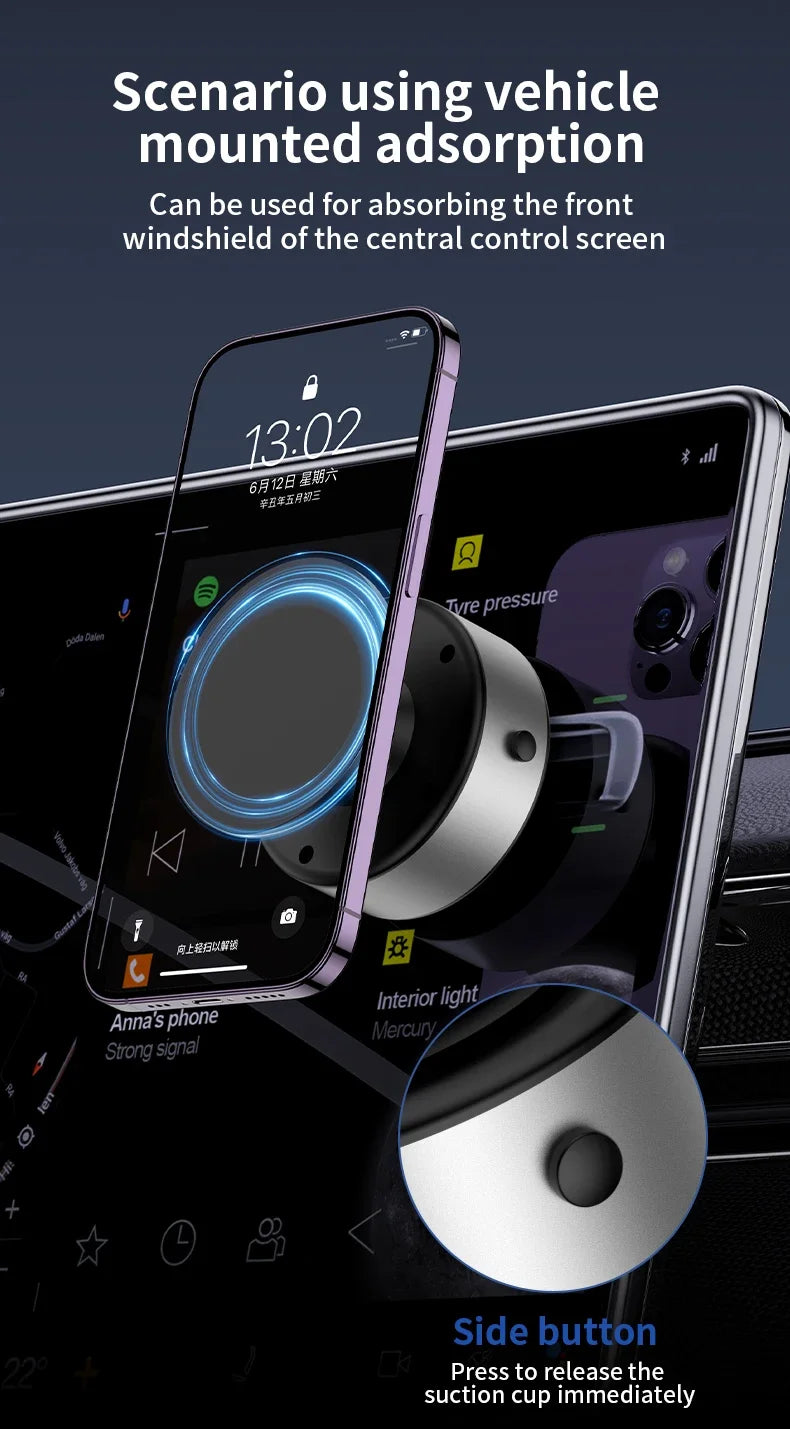 NUEVO Soporte Magnético para Coche con Adsorción al Vacío 360 °   Soporte giratorio para teléfono móvil con navegación para teléfonos inteligentes de 4,7 pulgadas o superiores