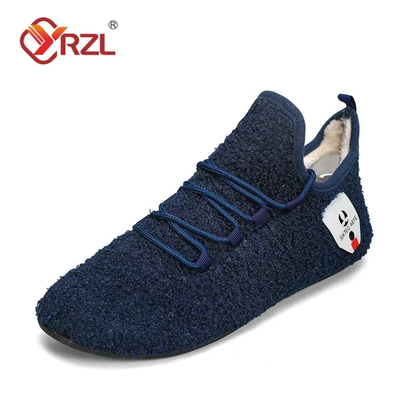 Zapatillas de Algodón con Cordones para Hombre YRZL Cálidas de Invierno