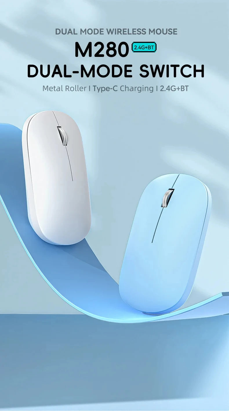 Ratón Inalámbrico Bluetooth Lenovo 2.4G de Modo Dual con Carga Tipo-C, Silencioso, Ergonómico, Portátil, para Oficina, Juegos y Uso Universal