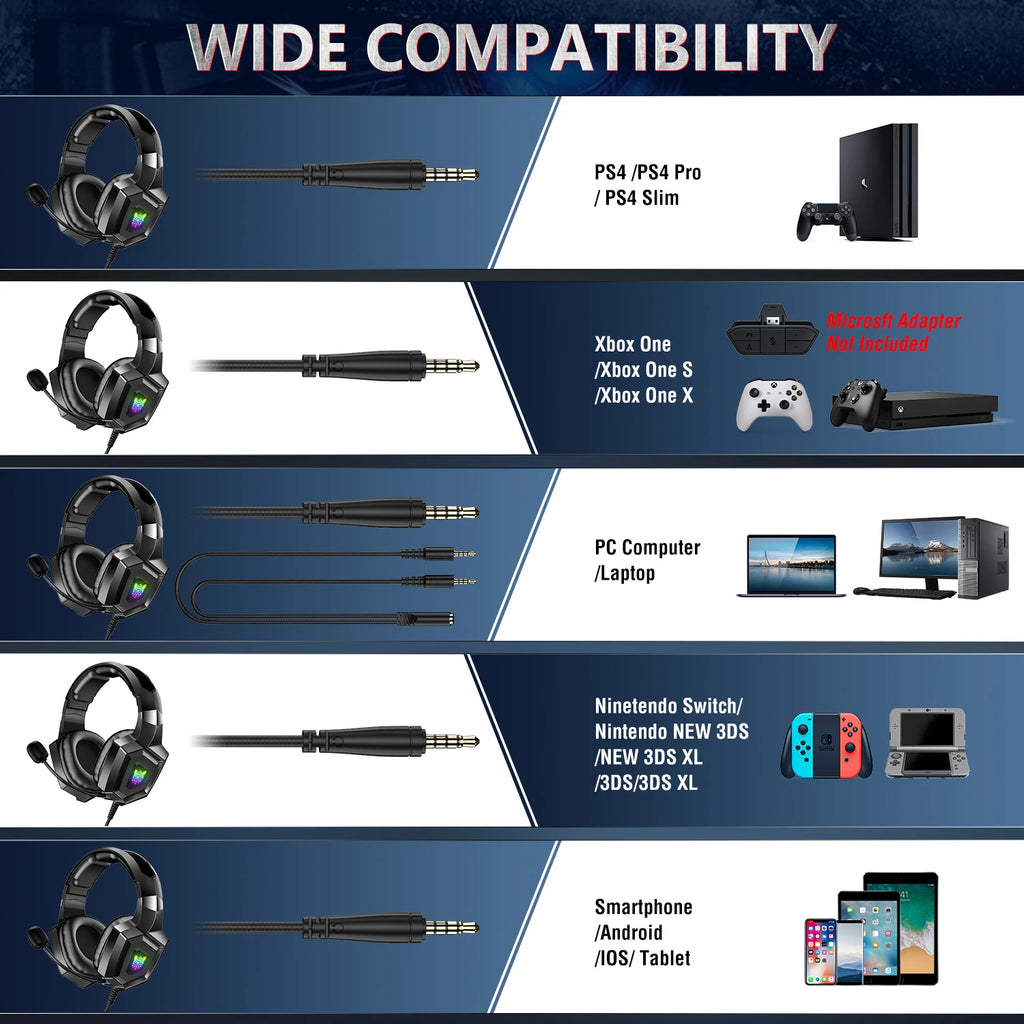 ONIKUMA K8 Auriculares Gaming con Cable RGB