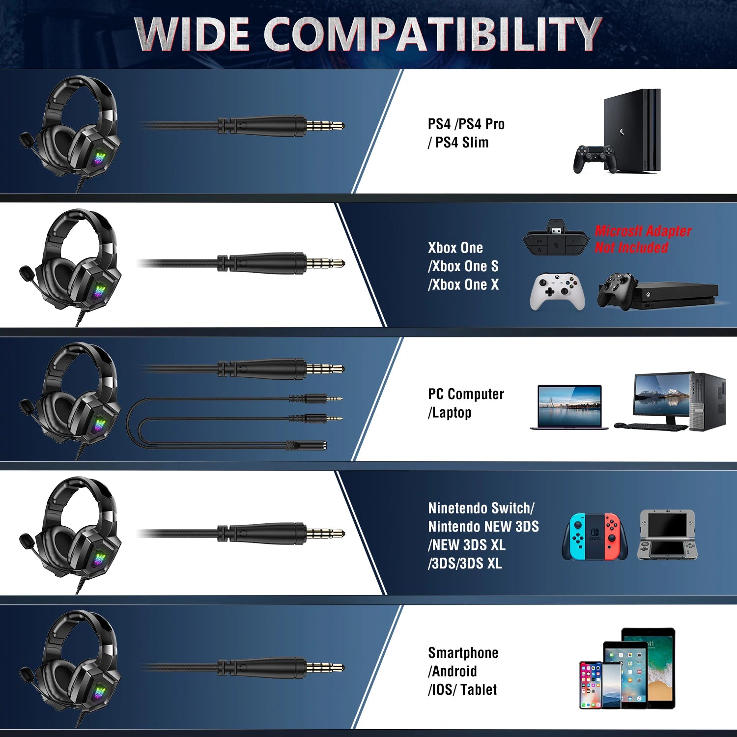 ONIKUMA K8 Auriculares Gaming con Cable RGB