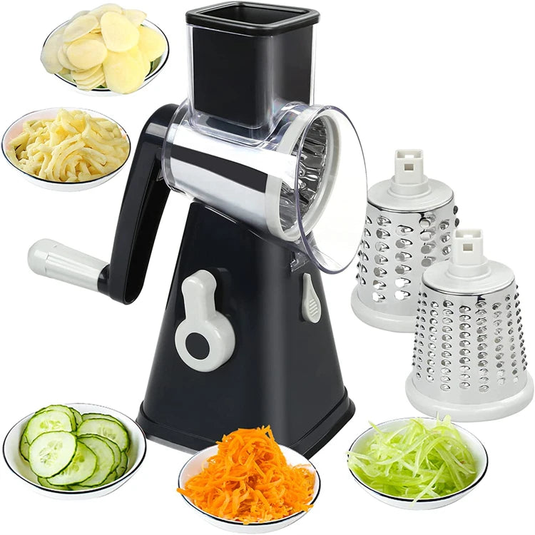 LMETJMA-rallador de queso giratorio con mango, ralladores de verduras manuales, trituradora, rebanadora, picadora de nueces con Base de succión fuerte, JT122