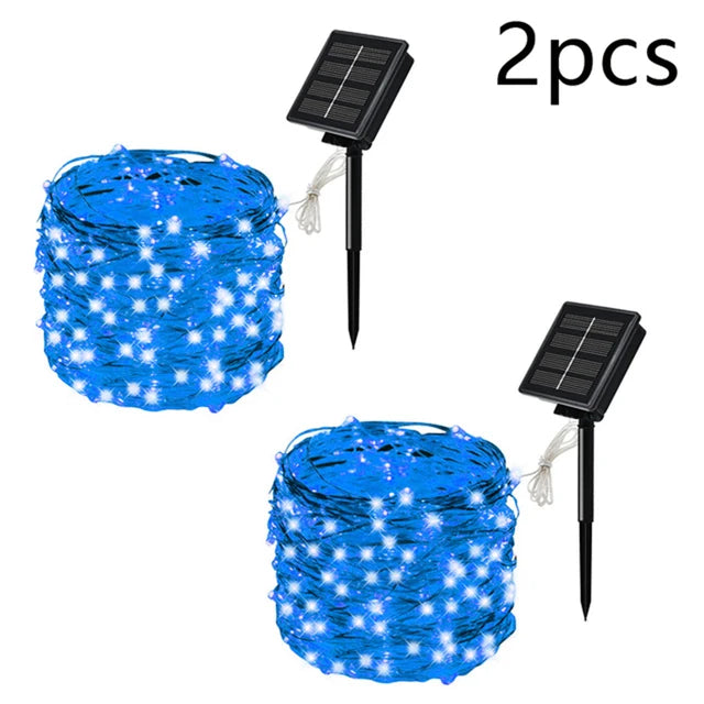 Guirnalda de Luces LED Solares para Jardín 8 Modos Impermeable