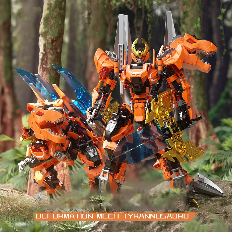 Bloques de construcción para niños, juguete de ladrillos para armar dinosaurio Mecha rex, serie F5-A0007, 2 en 1