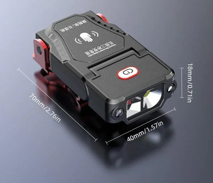 Faro LED con Clip para Sombrero Sensor Inteligente Recargable