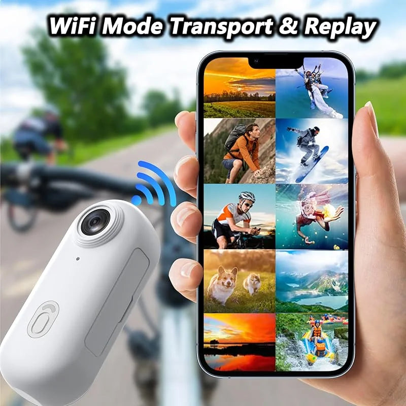 Mini cámara corporal 4K con clip rotatorio 360° y cordón magnético