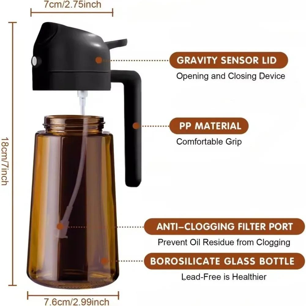 Pulverizador de Aceite Vidrio Oscuro 470ml