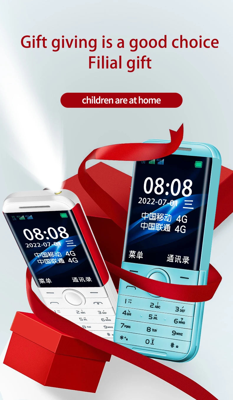 Nuevo Teléfono Celular HOSWN H29 4G con Pantalla de 2.8 Pulgadas, LTE, Doble SIM, 6800mAh, Altavoz Potente y Linterna
