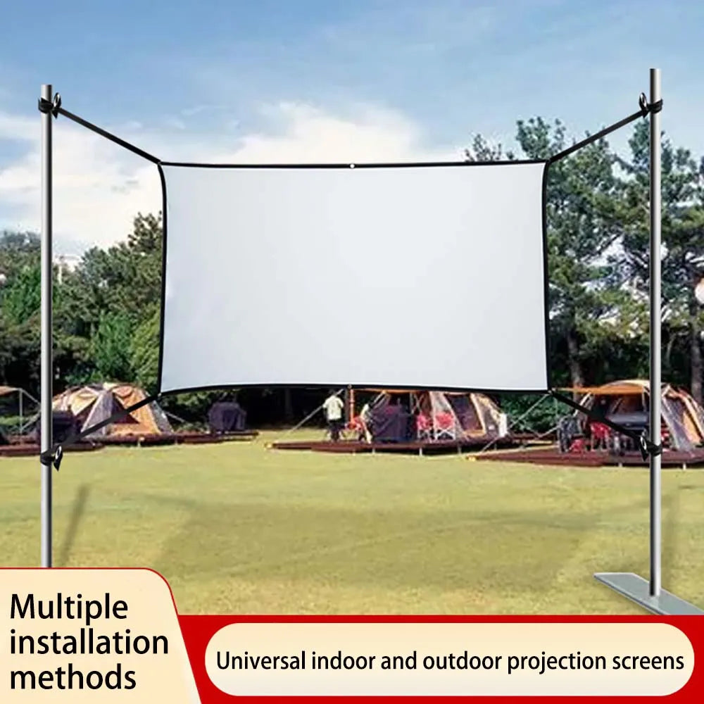 Thinyo Bandas laterales extendidas portátiles plegables para uso interior y exterior Pantalla de proyección suave de poliéster 60 72 84 100 120 150 pulgadas