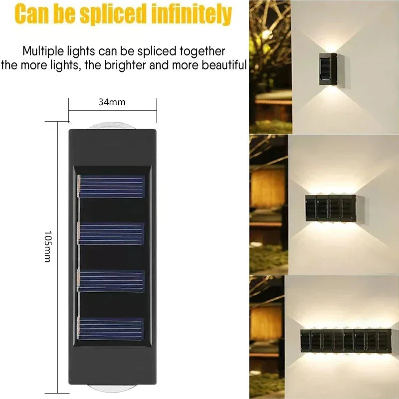 Lámpara Solar de Pared Impermeable para Jardín y Exterior