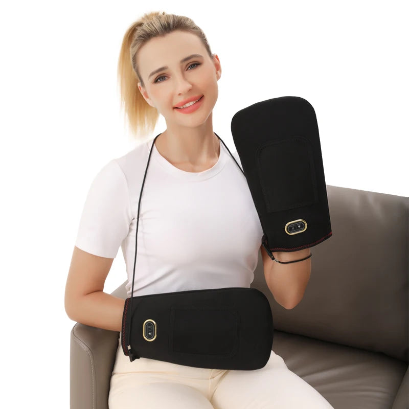 Guantes Eléctricos con Calor y Vibración, Masajeador con 3 Temperaturas Ajustables, Compresa Caliente para Aliviar el Malestar de Manos y Dedos