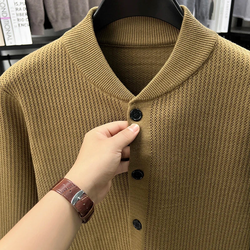 Cárdigan para Hombre con Bloques de Color y Botonadura