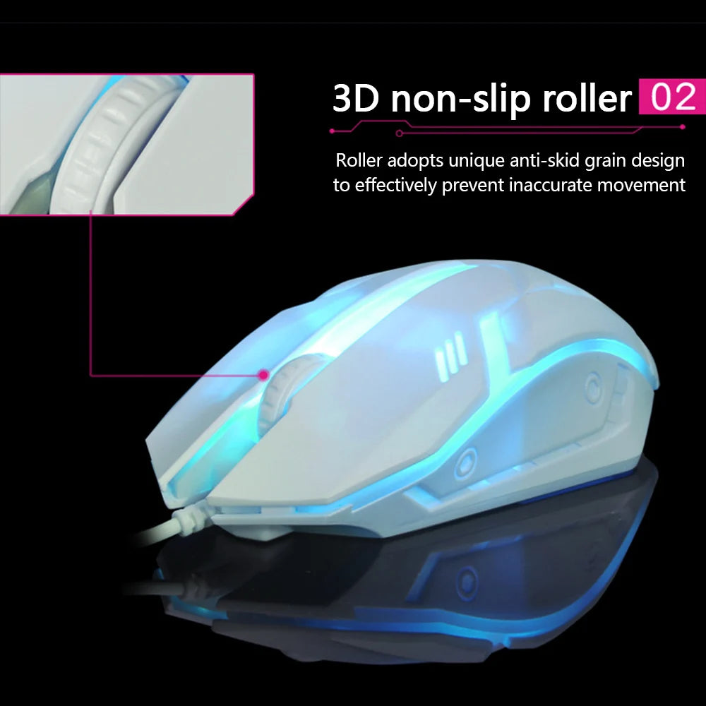 Limei S1 E deportes LED luminoso retroiluminado ratón con cable USB con cable para ordenador portátil de escritorio silencioso ratón para juegos de ordenador de oficina