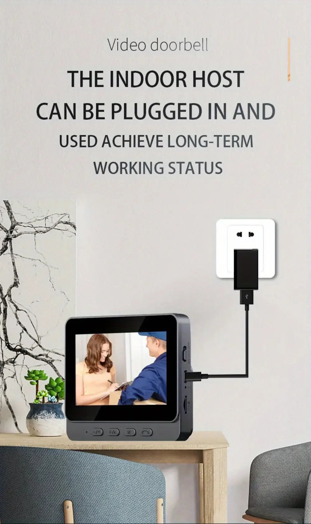 Videoportero inalámbrico con pantalla IPS de 4.3 pulgadas y visión nocturna