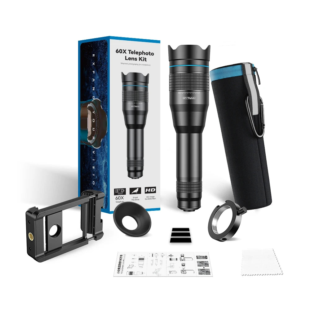 Lente Teleobjetivo 60X APEXEL Monocular para Smartphones