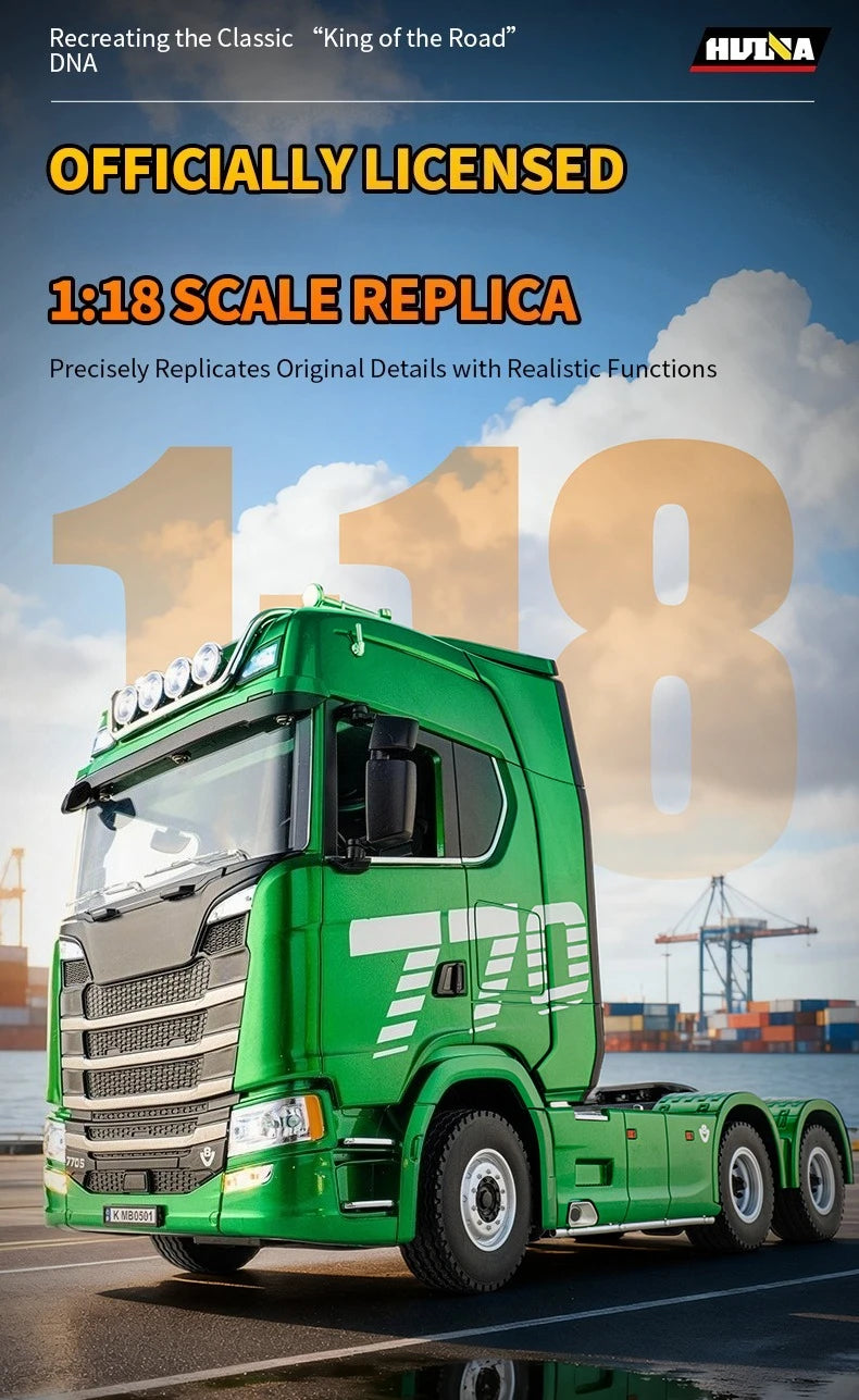 Camión RC HUINA 1501 1502 Tractor de Aleación 1/18 con Sonido