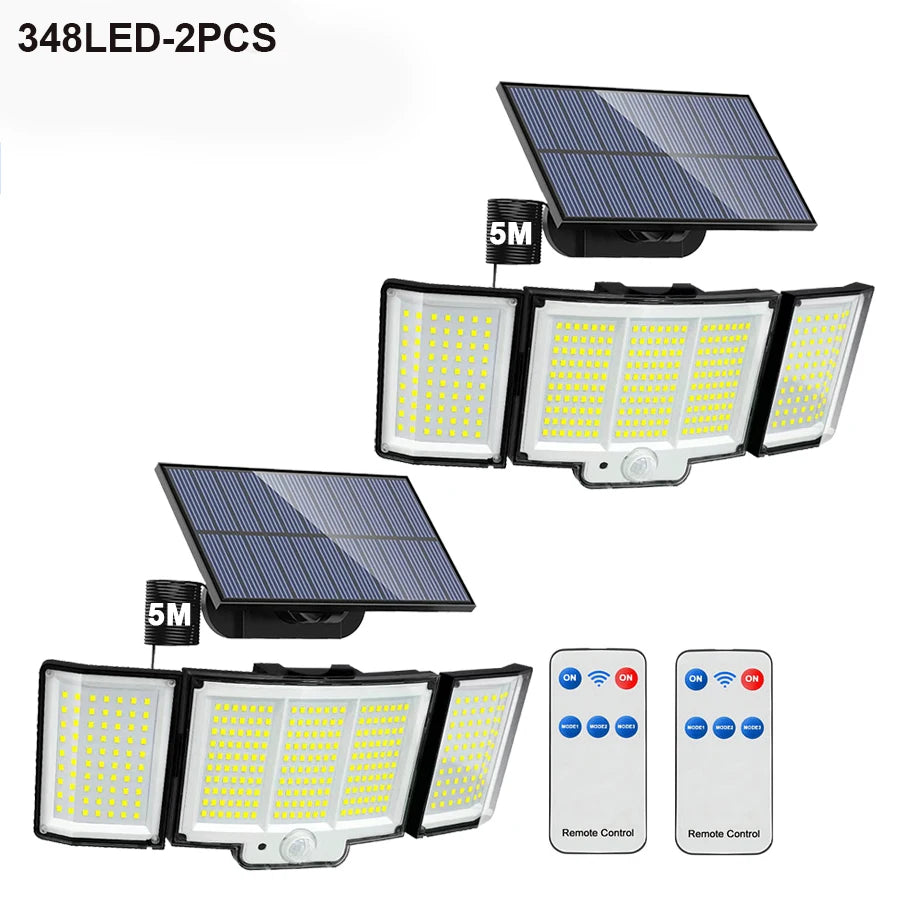 Lámpara Solar LED con Sensor de Movimiento para Jardín y Exterior
