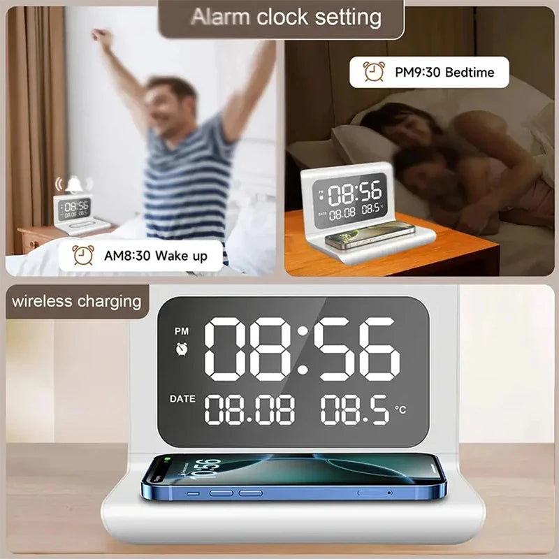 Reloj Despertador Lenovo 3 en 1 con Cargador Inalámbrico