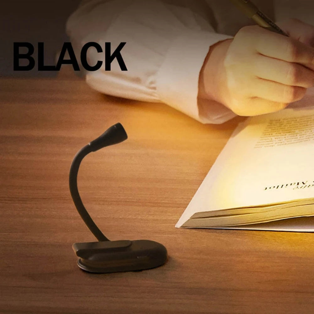 Lámpara LED portátil para libros, luz nocturna recargable por USB para protección ocular, Mini 360 ° Lámpara de lectura de escritorio con clip Luz nocturna de dormitorio de viaje