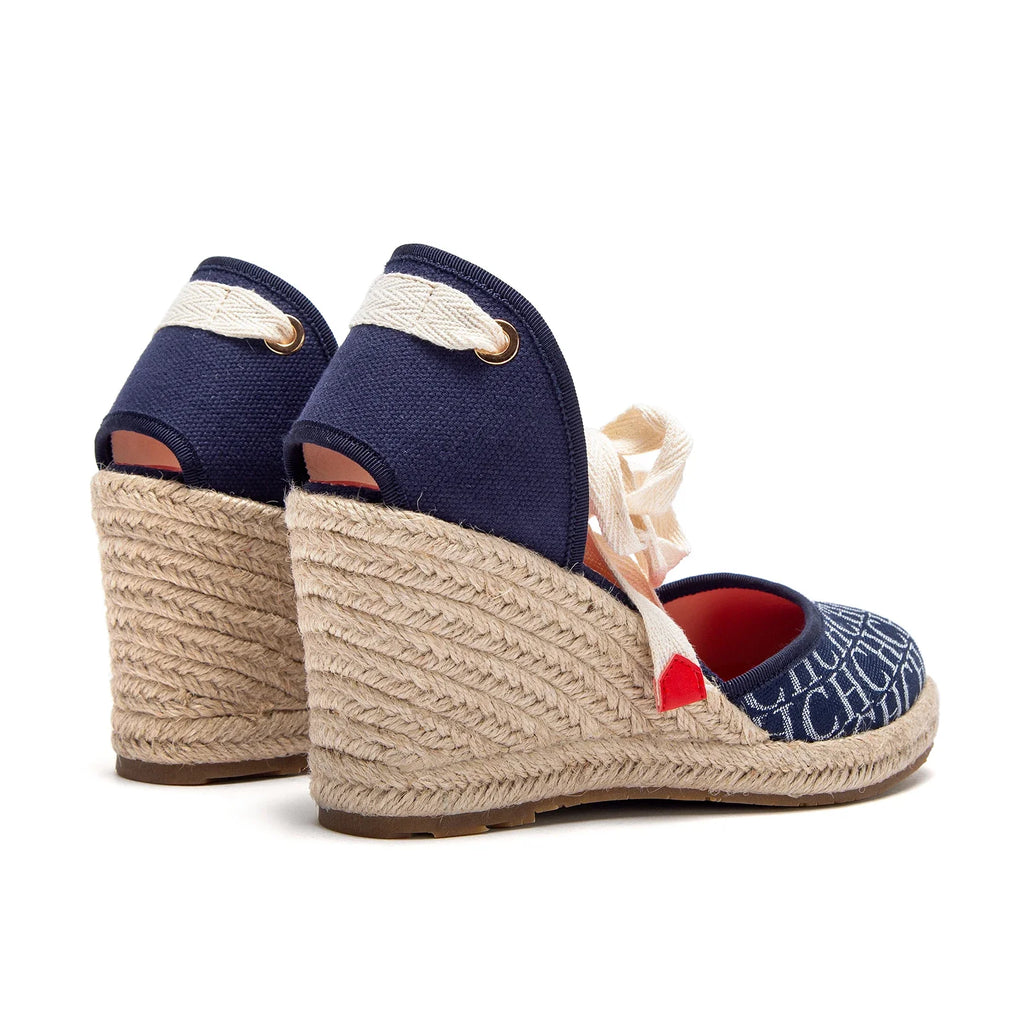 Sandalias Alpargata Mujer Cuña 8cm | Punta Cerrada Correa Tobillo