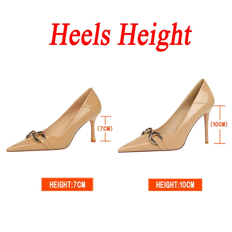 Zapatos de Tacón Alto Stiletto con Hebilla para Mujer