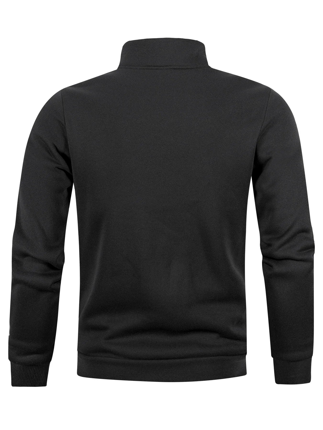 Otoño hombres cremallera pulóver cuello alto suéteres cálidos Color sólido manga larga moda masculina Casual sudadera diaria Top