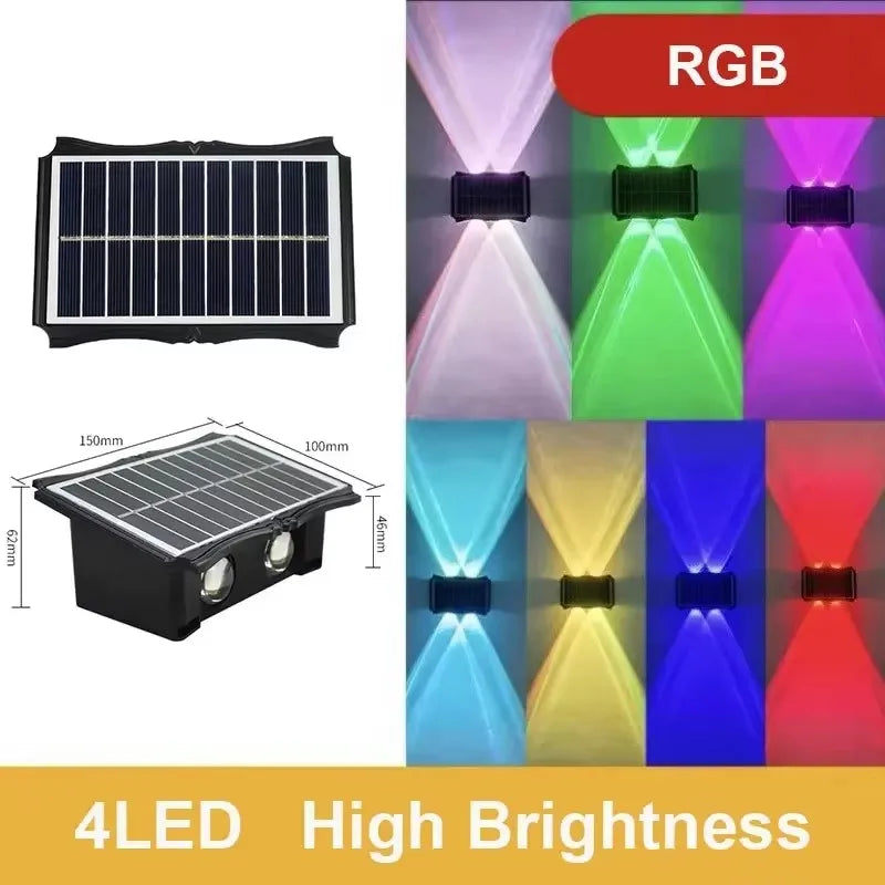 Lámpara Solar LED de Pared Exterior para Jardín y Patio