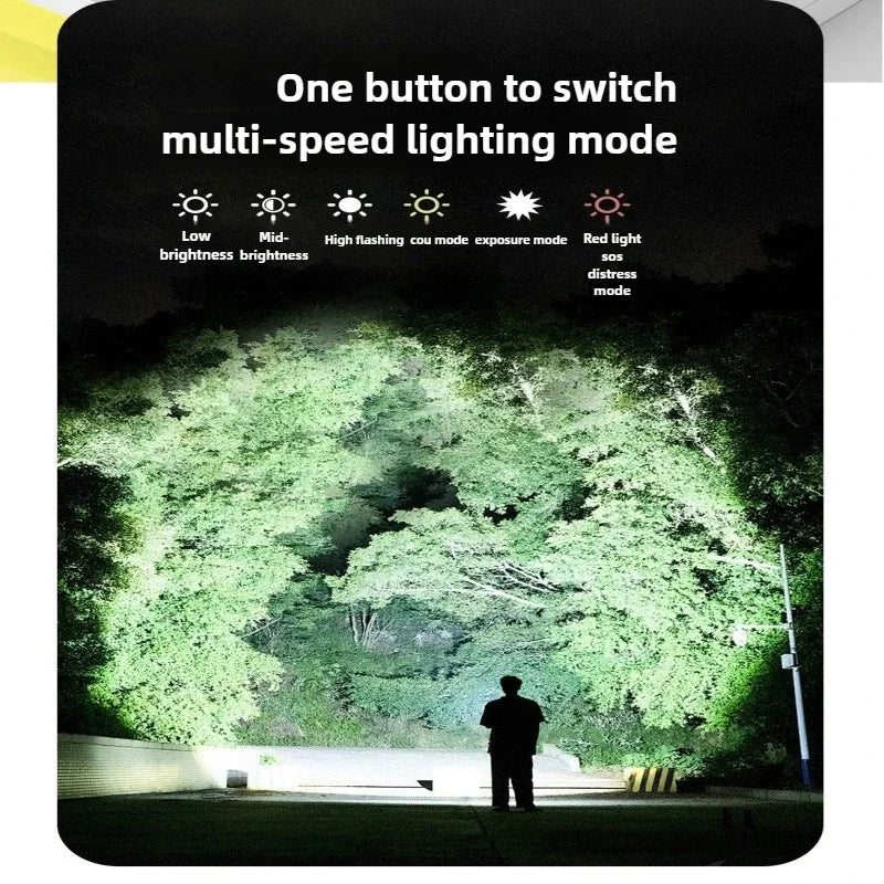 Linterna LED Táctica Recargable 4500mAh para Camping