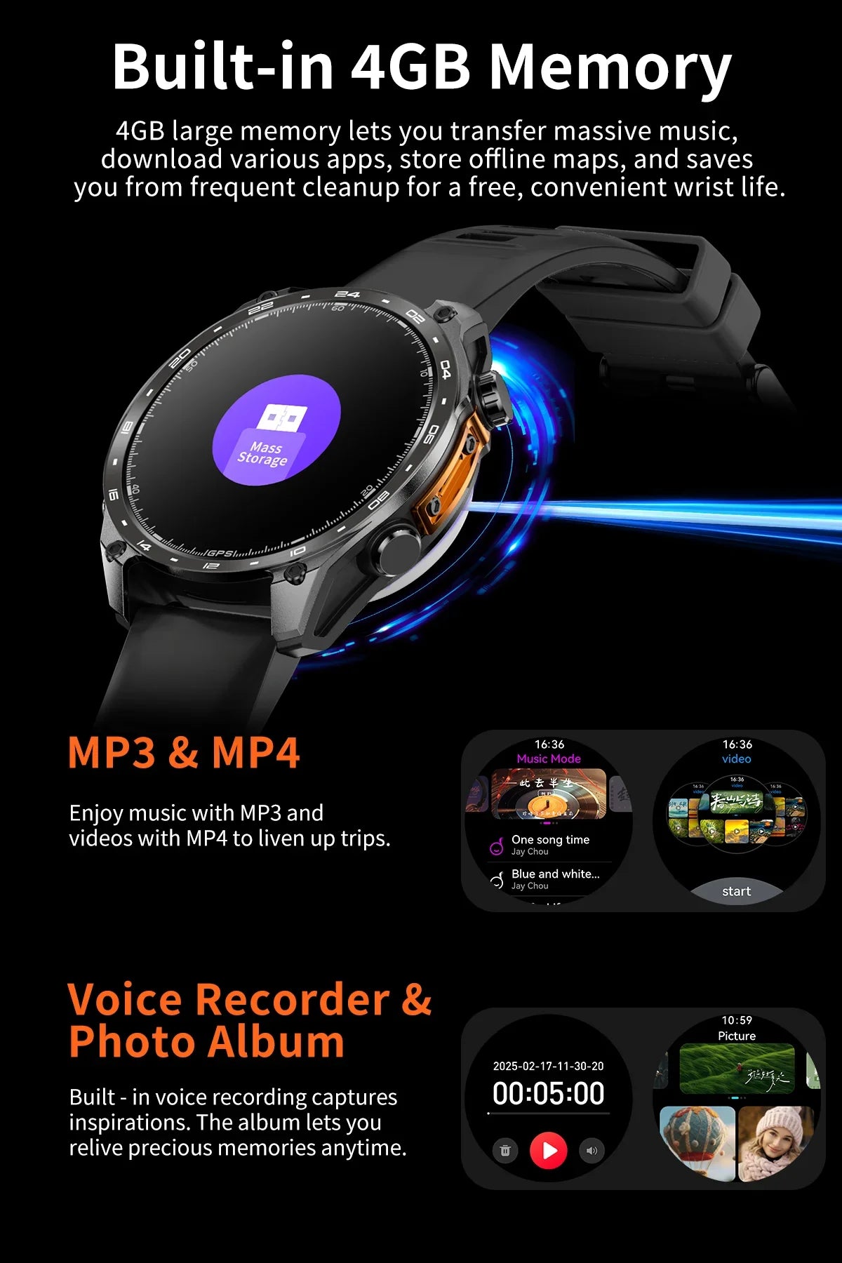 Reloj Inteligente GPS Brújula Multideporte