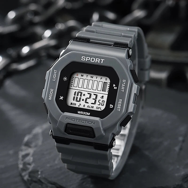 Reloj deportivo YIKAZE para hombre, relojes digitales LED resistentes al agua, tendencia de aventura al aire libre para estudiantes, reloj electrónico multifuncional para regalo