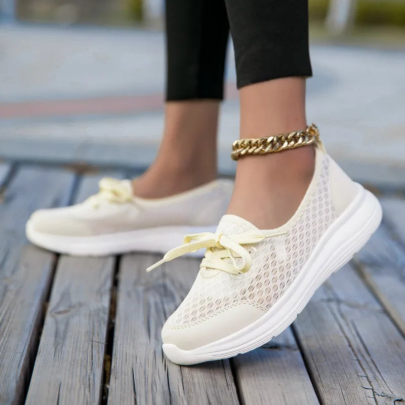 YRZL Zapatillas de deporte para mujer, zapatos informales sin cordones, malla transpirable, cómodos, suaves, mocasines clásicos para conducir, zapatos para mujer