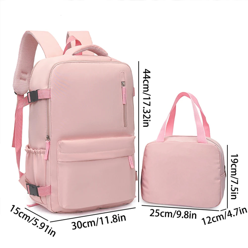 Juego de 2 piezas, 180 °     Mochila de Viaje con Apertura Completa y Bolsa de Aseo, Equipaje de Mano Ligero para Negocios, Escuela y Desplazamientos Diarios