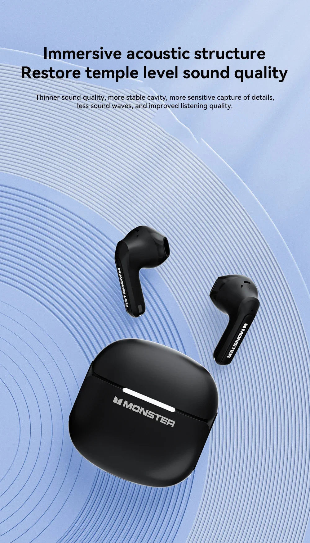 MONSTER GT15 Auriculares Bluetooth 5.4 Estéreo