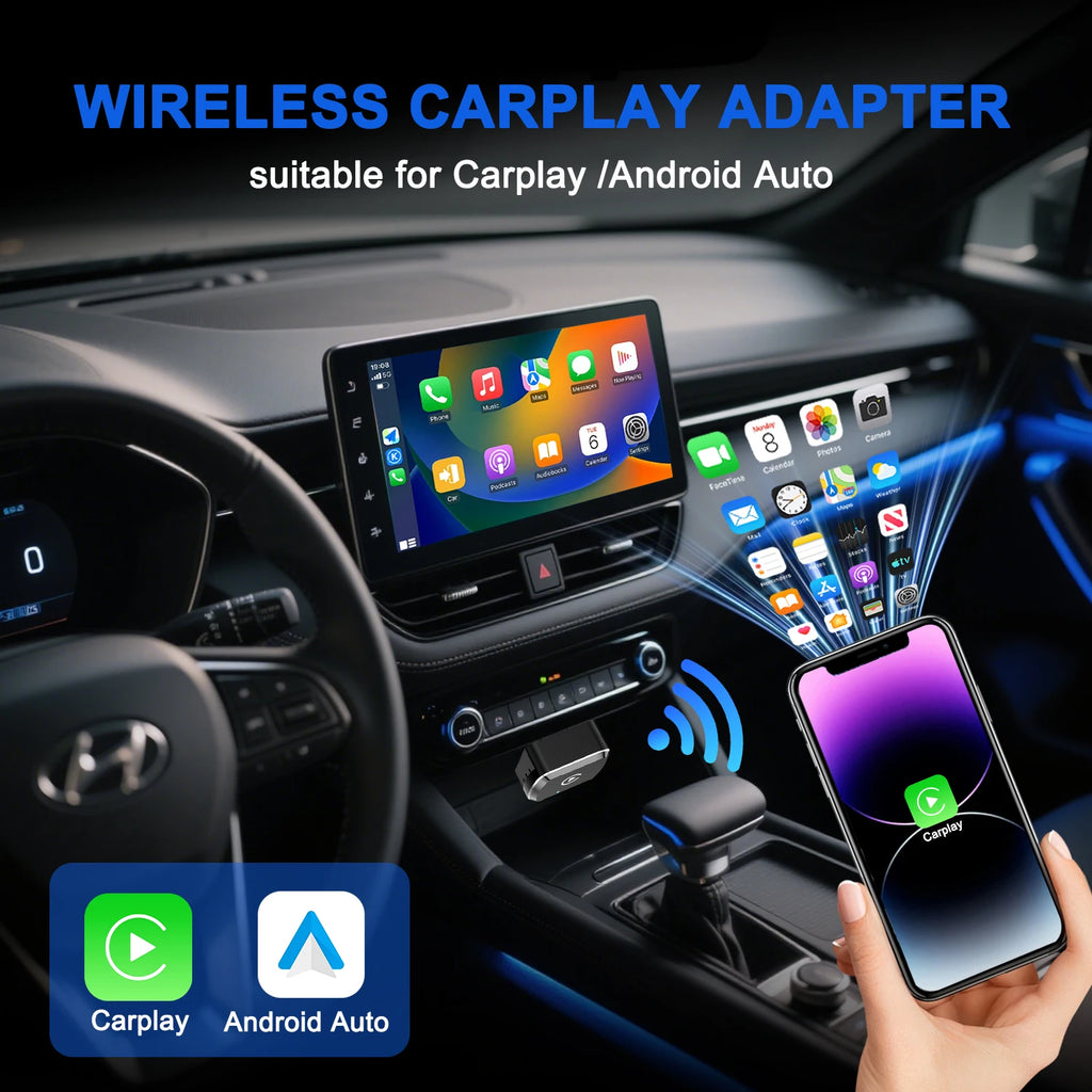 Adaptador Inalámbrico CarPlay y Android Auto 5G WiFi USB para Auto